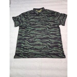 Warrior Tiger Stripe Camo Polo Shirt Mens 2XL Green Tactical Performance Tee